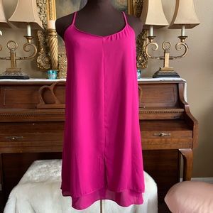 CharlotteRusse Fuchsia Sleeveless Flare Mini Dress